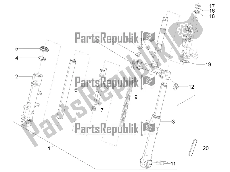 Toutes les pièces pour le Fourche / Tube De Direction - Palier De Direction du Piaggio Typhoon 50 2T Lbmc 501 2017