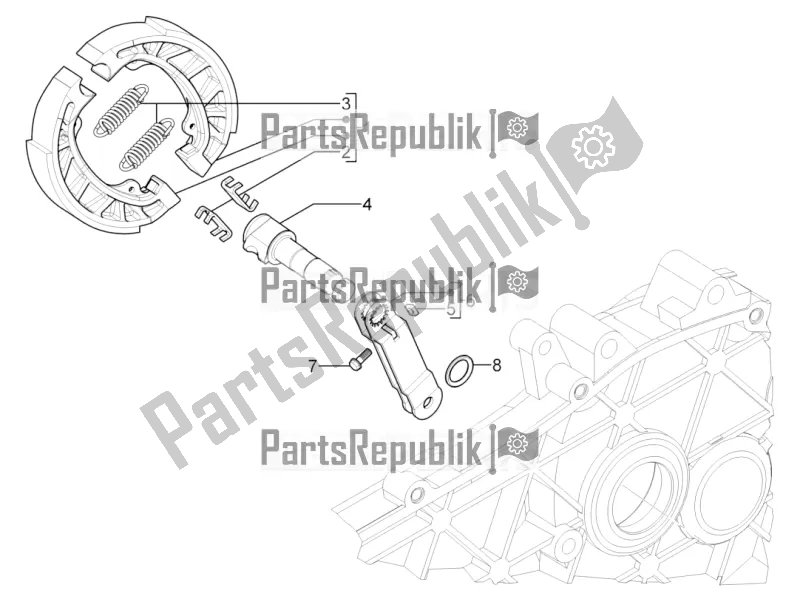 Toutes les pièces pour le Frein Arrière - Mâchoire De Frein du Piaggio Typhoon 50 2T Lbmc 501 2017
