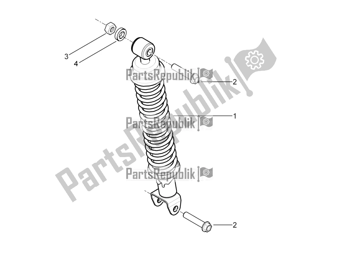 Toutes les pièces pour le Suspension Arrière - Amortisseur / S du Piaggio Typhoon 50 2T Lbmc 501 2017