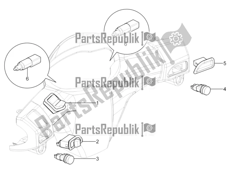 All parts for the Selectors - Switches - Buttons of the Piaggio Typhoon 50 2T Lbmc 501 2017