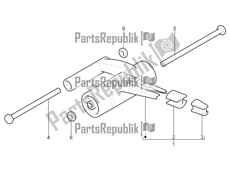 Toutes les pièces pour le Bras Oscillant du Piaggio Typhoon 50 2T Lbmc 501 2017