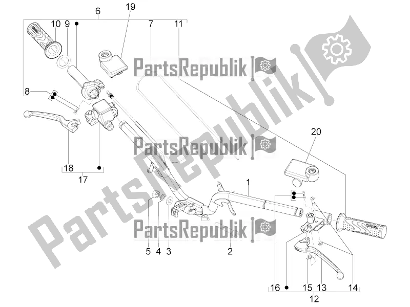 Toutes les pièces pour le Guidon - Master Cil. Du Piaggio Typhoon 50 4T 4V E2 USA, CA 2016