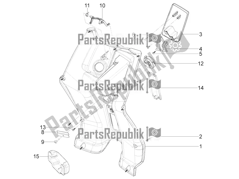 Toutes les pièces pour le Boîte à Gants Avant - Panneau De Protection Des Genoux du Piaggio Typhoon 50 4T 4V E2 USA, CA 2017