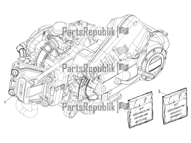 Toutes les pièces pour le Moteur, Assemblage du Piaggio Typhoon 50 4T 4V E2 USA, CA 2019