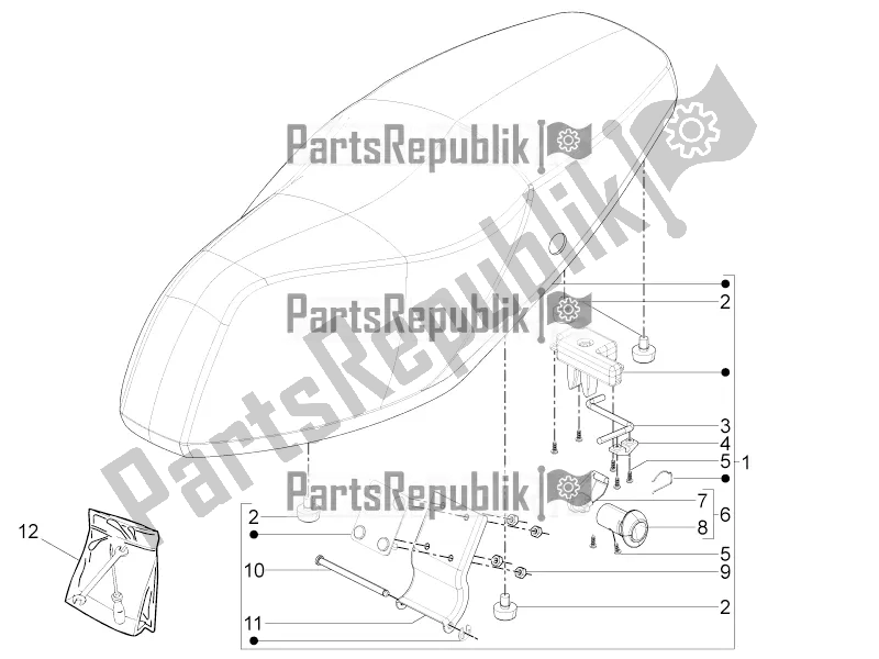 Toutes les pièces pour le Selle / Sièges du Piaggio Typhoon 50 4T 4V E2 USA, CA 2019