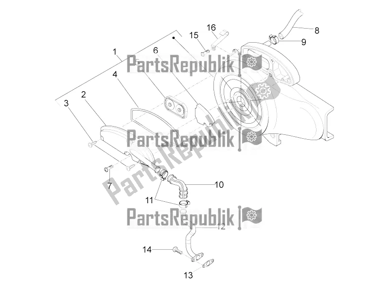 Toutes les pièces pour le Boîte à Air Secondaire du Piaggio Typhoon 50 4T 4V E2 USA, CA 2019