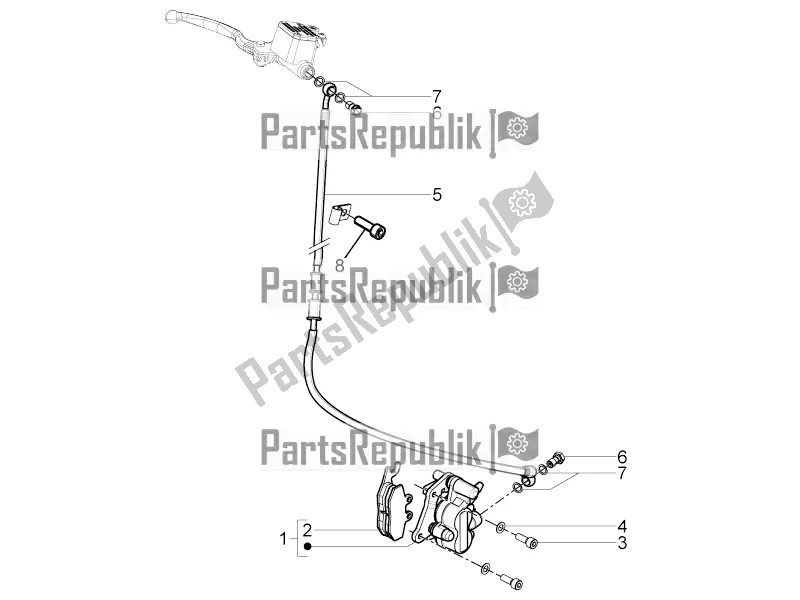 Tutte le parti per il Tubi Dei Freni - Pinze del Piaggio Typhoon 50 4T 4V USA / CA 2020