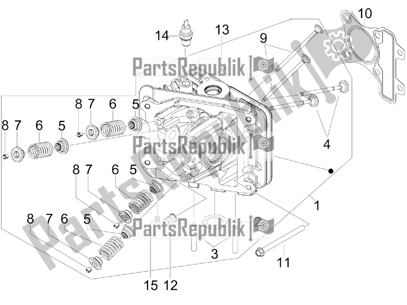 Alle onderdelen voor de Cylinder Head Unit - Valve van de Piaggio Typhoon 50 4T 4V USA / CA 2020