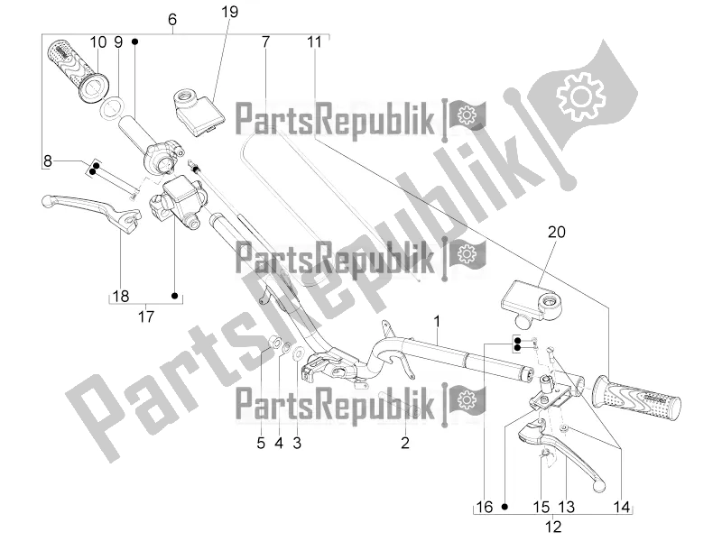 Toutes les pièces pour le Guidon - Master Cil. Du Piaggio Typhoon 50 4T 4V USA / CA 2020