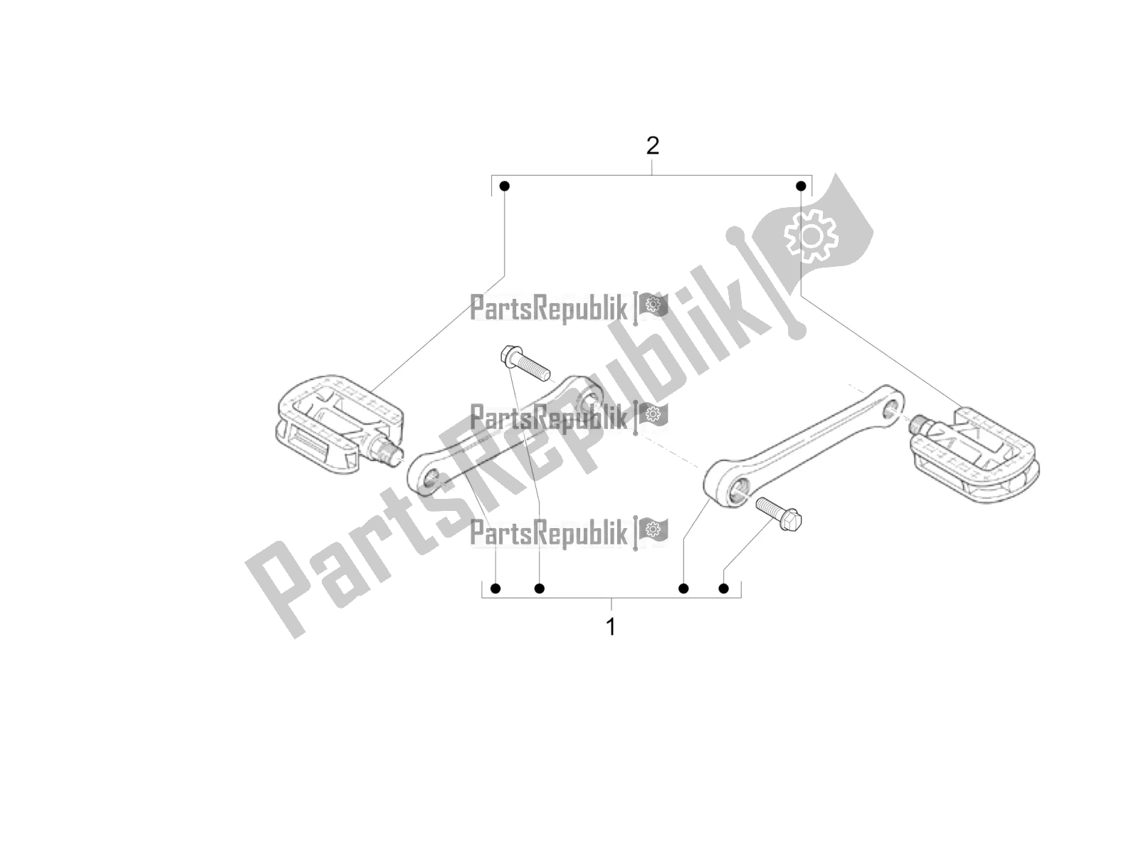 All parts for the Control Pedals - Levers of the Piaggio Wi-bike Enel 0 2016