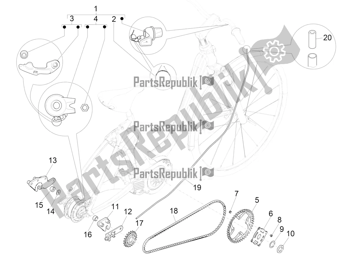 Todas las partes para Gear Shift (nuvinci Mech) de Piaggio Wi-bike Enel 0 2017