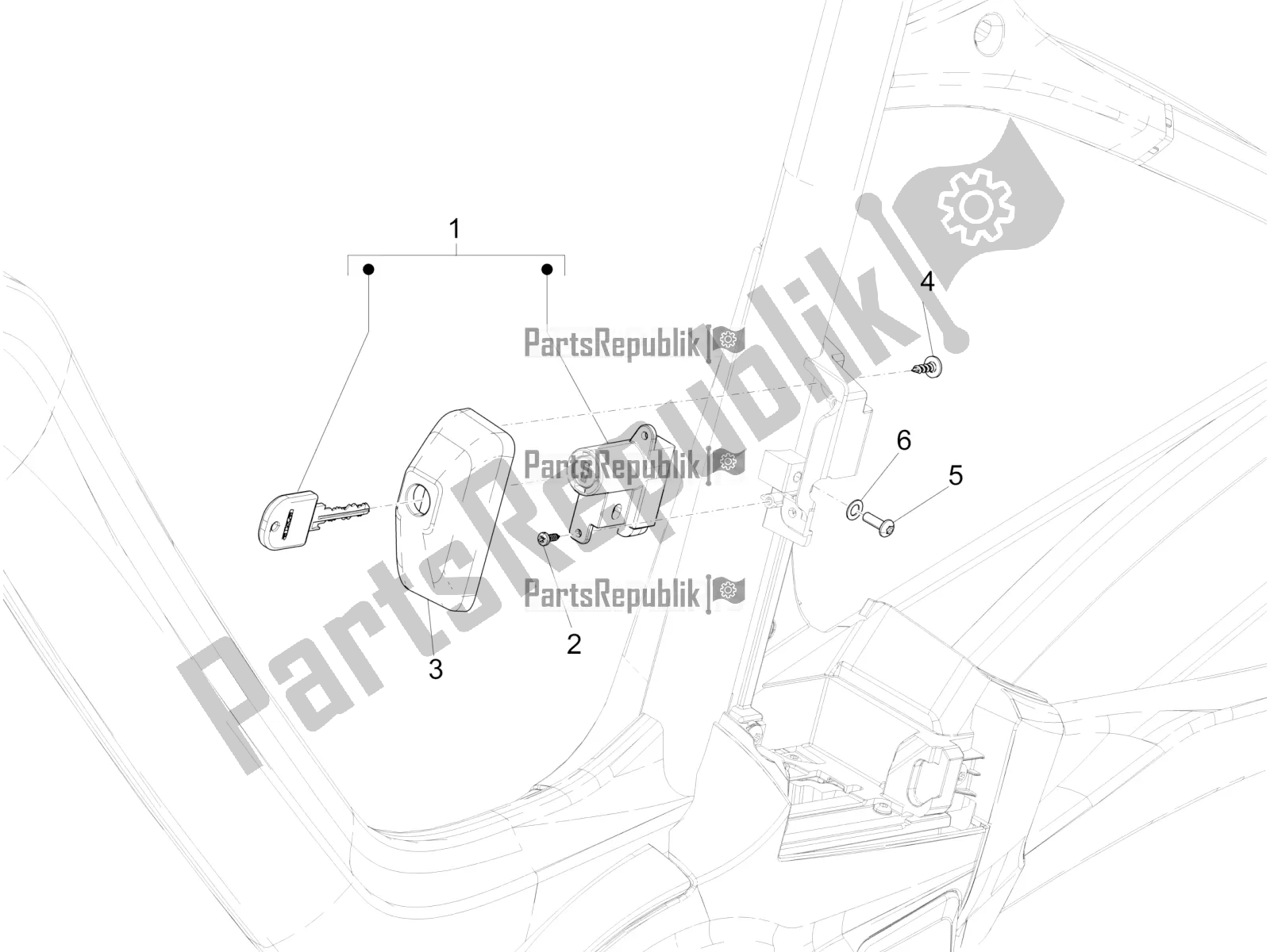 Tutte le parti per il Serrature del Piaggio Wi-bike Enel 0 2017