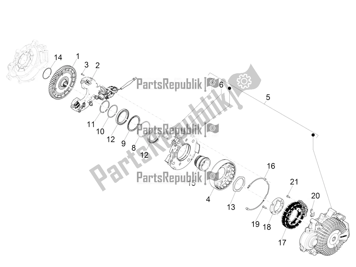 Toutes les pièces pour le Volant Magnéto du Piaggio Wi-bike Enel 0 2018