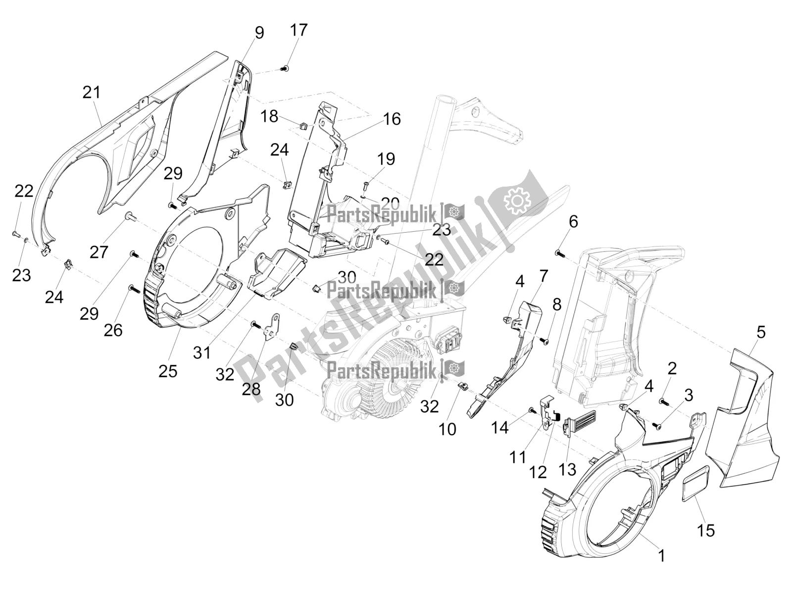 Toutes les pièces pour le Central Cover du Piaggio Wi-bike MAS Deore Active 0 2016