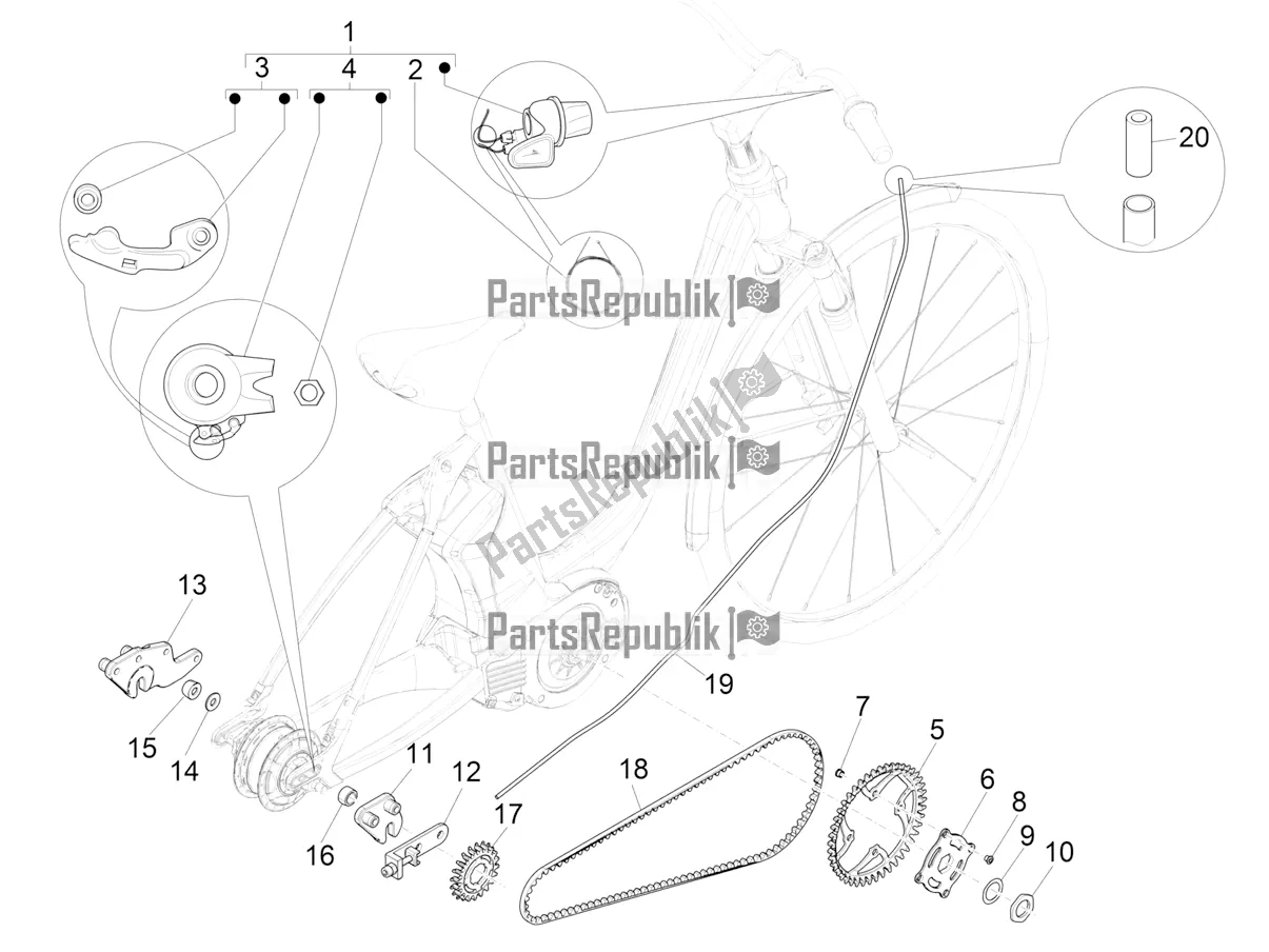 Tutte le parti per il Gear Shift (nuvinci Mech) del Piaggio Wi-bike MAS Deore Active 0 2017