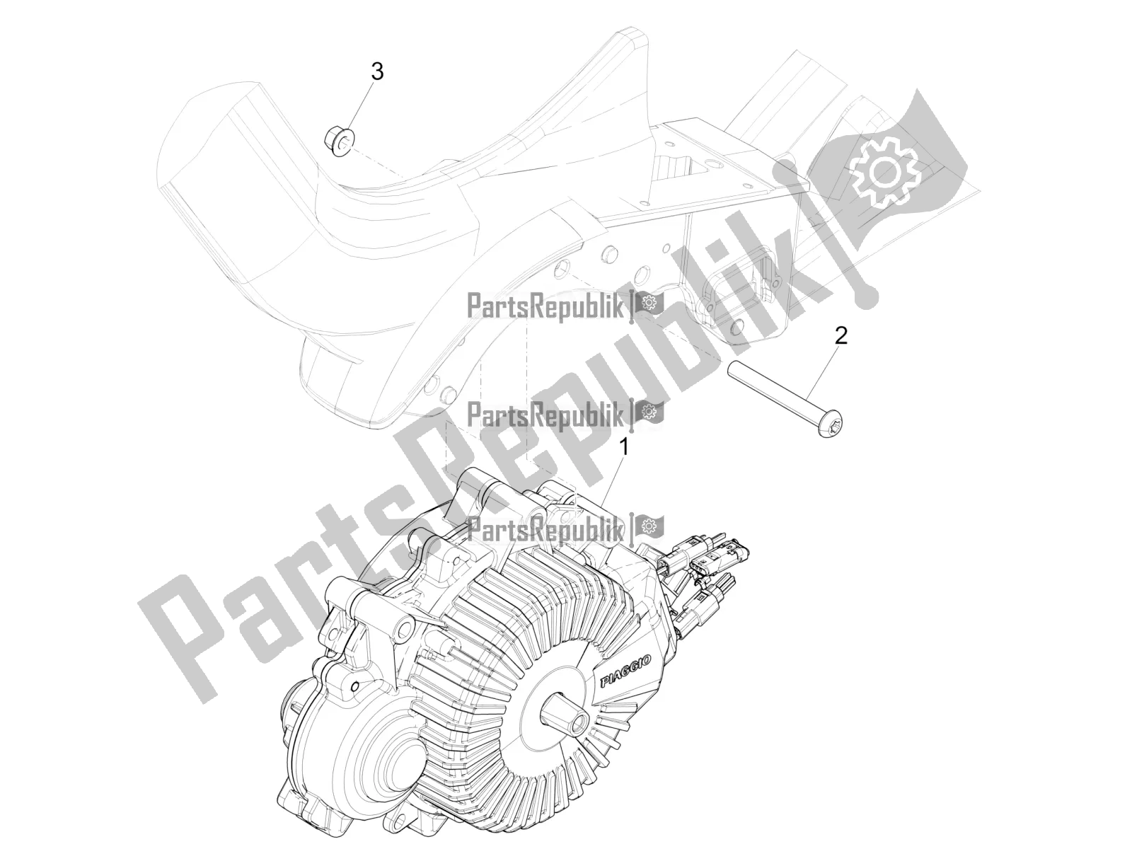 Todas las partes para Ensamblaje Del Motor de Piaggio Wi-bike MAS Deore Active 0 2018