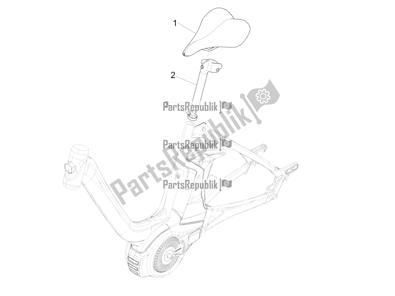 All parts for the Saddle/seats of the Piaggio Wi-bike MAS Deore Active USA 0 2017