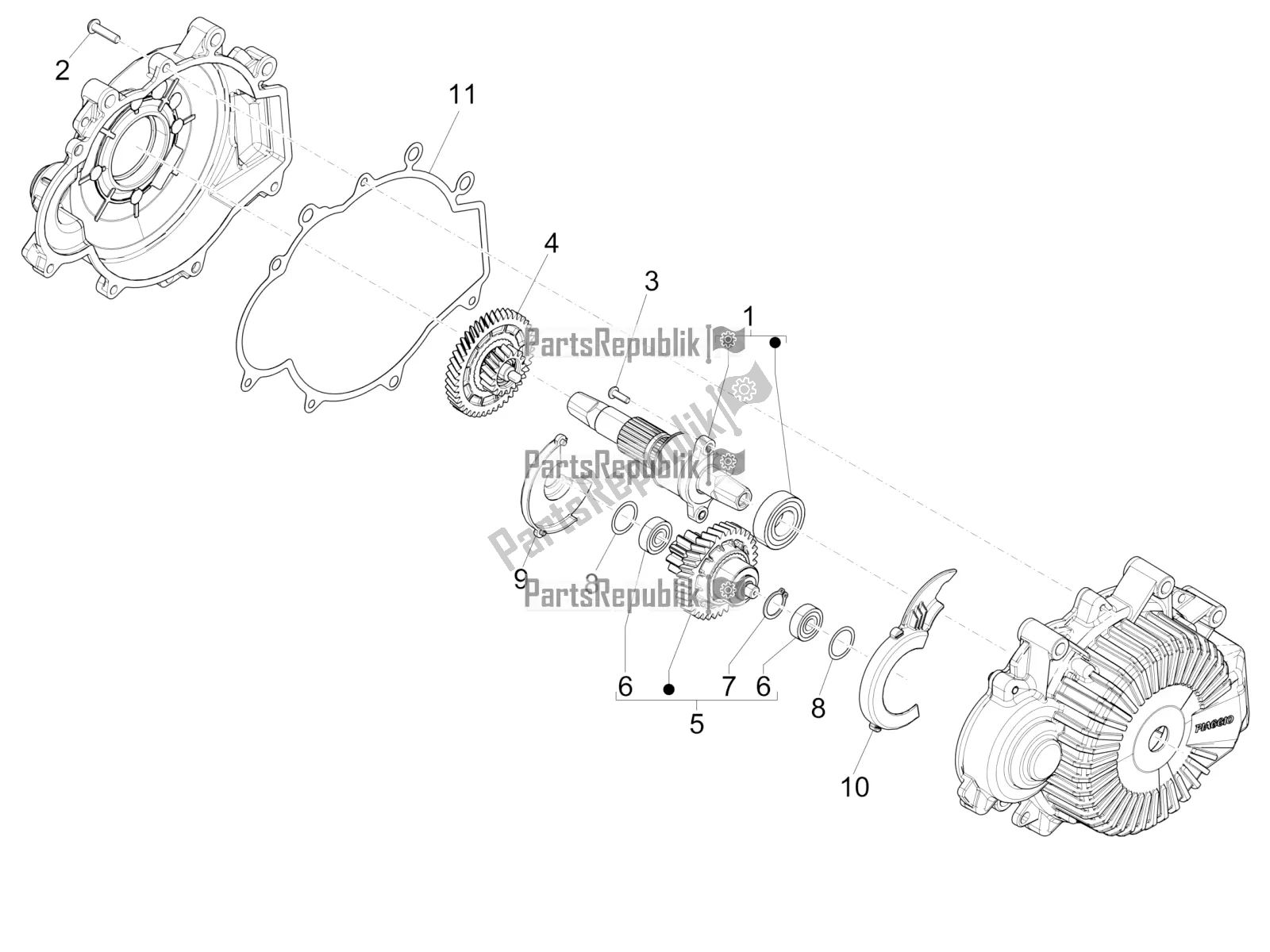 All parts for the Transmission Assembly of the Piaggio Wi-bike MAS Deore Active USA 0 2017