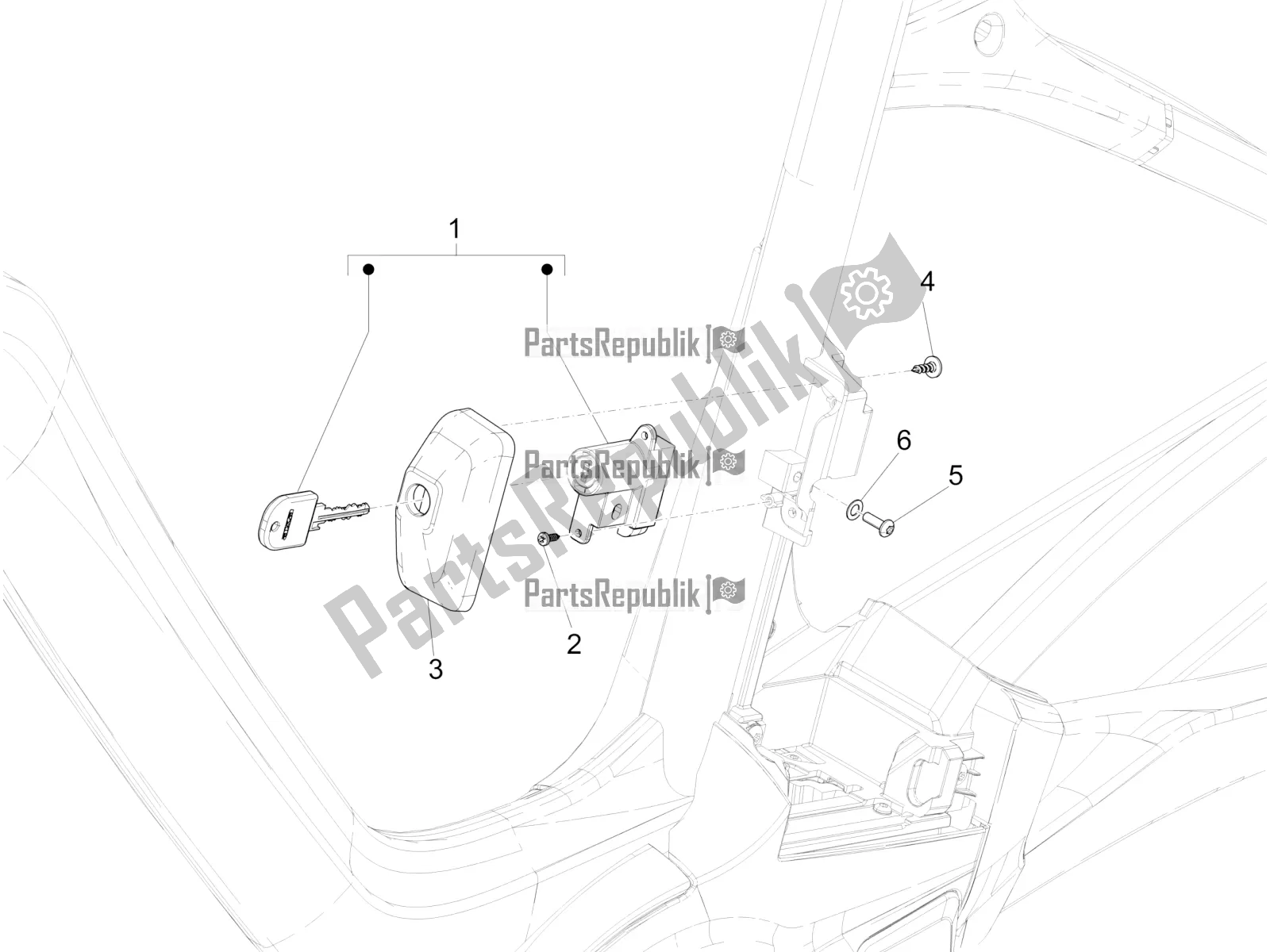 All parts for the Locks of the Piaggio Wi-bike MAS Mech Active-Hsync Active+ 0 2016