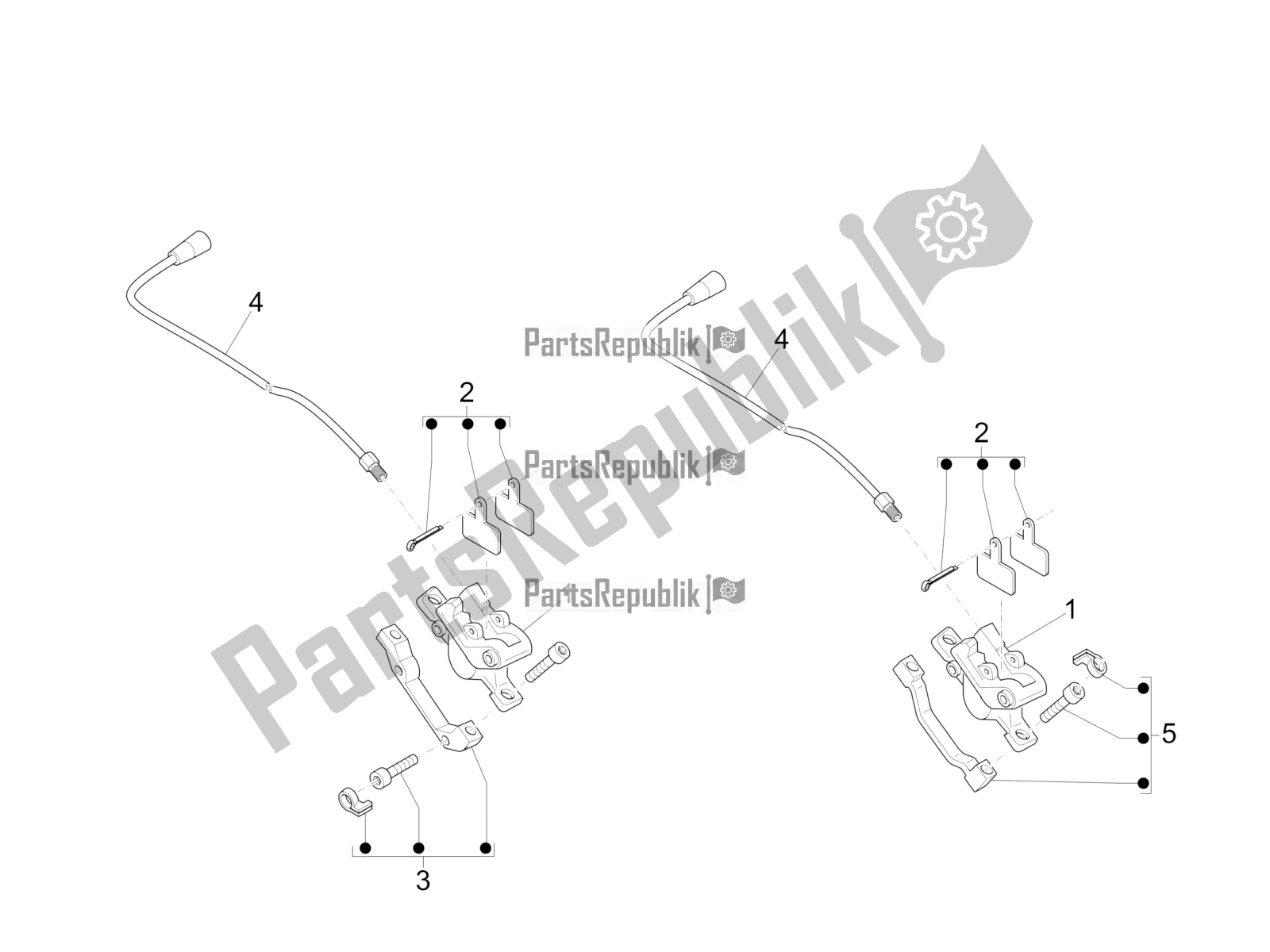 Tutte le parti per il Tubi Dei Freni - Pinze del Piaggio Wi-bike MAS Mech Active-Hsync Active+ 0 2017