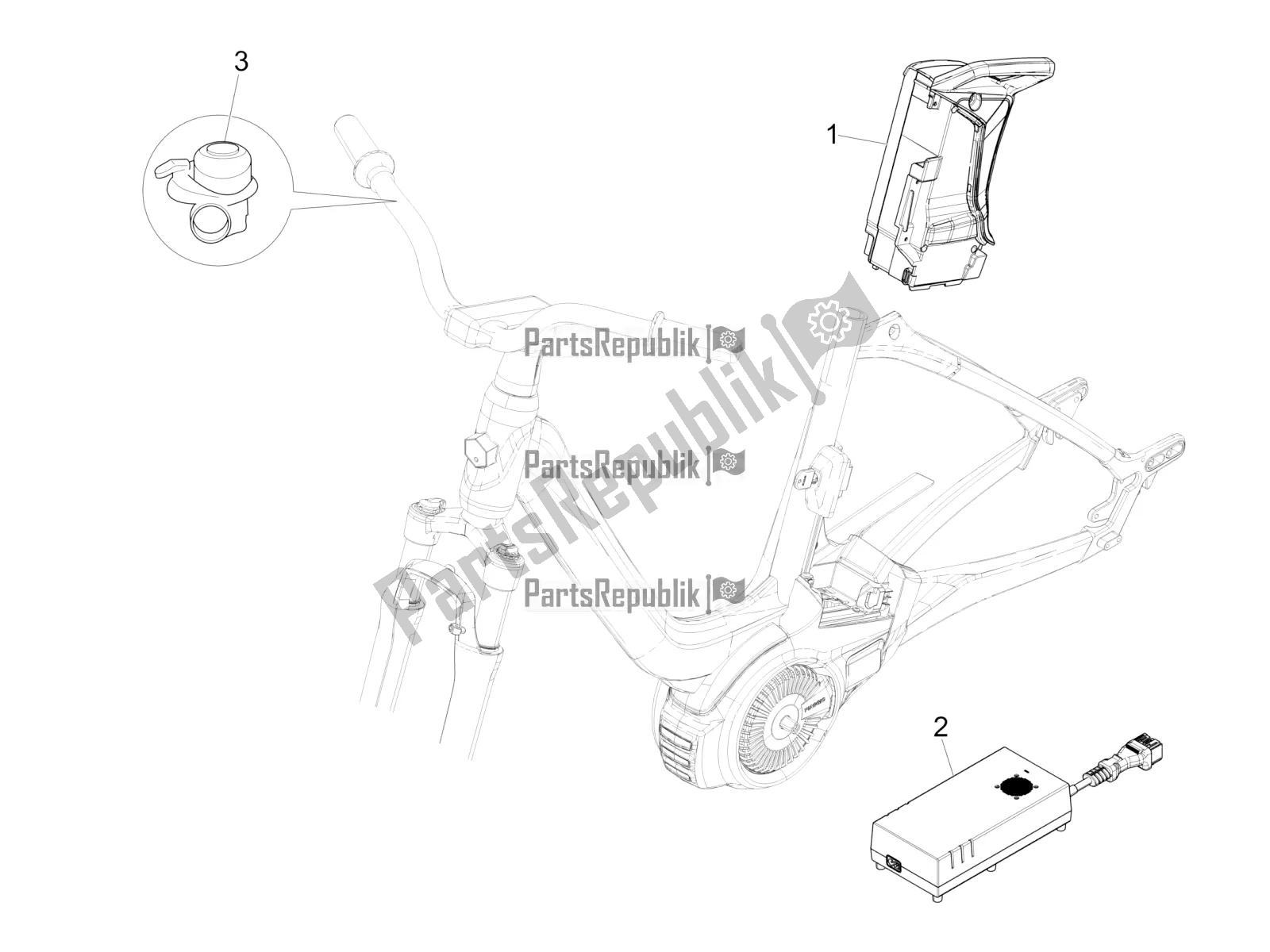 Toutes les pièces pour le Télécommandes - Batterie - Klaxon du Piaggio Wi-bike MAS Mech Active-Hsync Active+ 0 2017