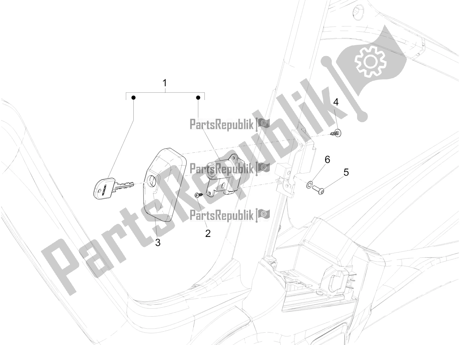 All parts for the Locks of the Piaggio Wi-bike UNI Deore Comfort 0 2016