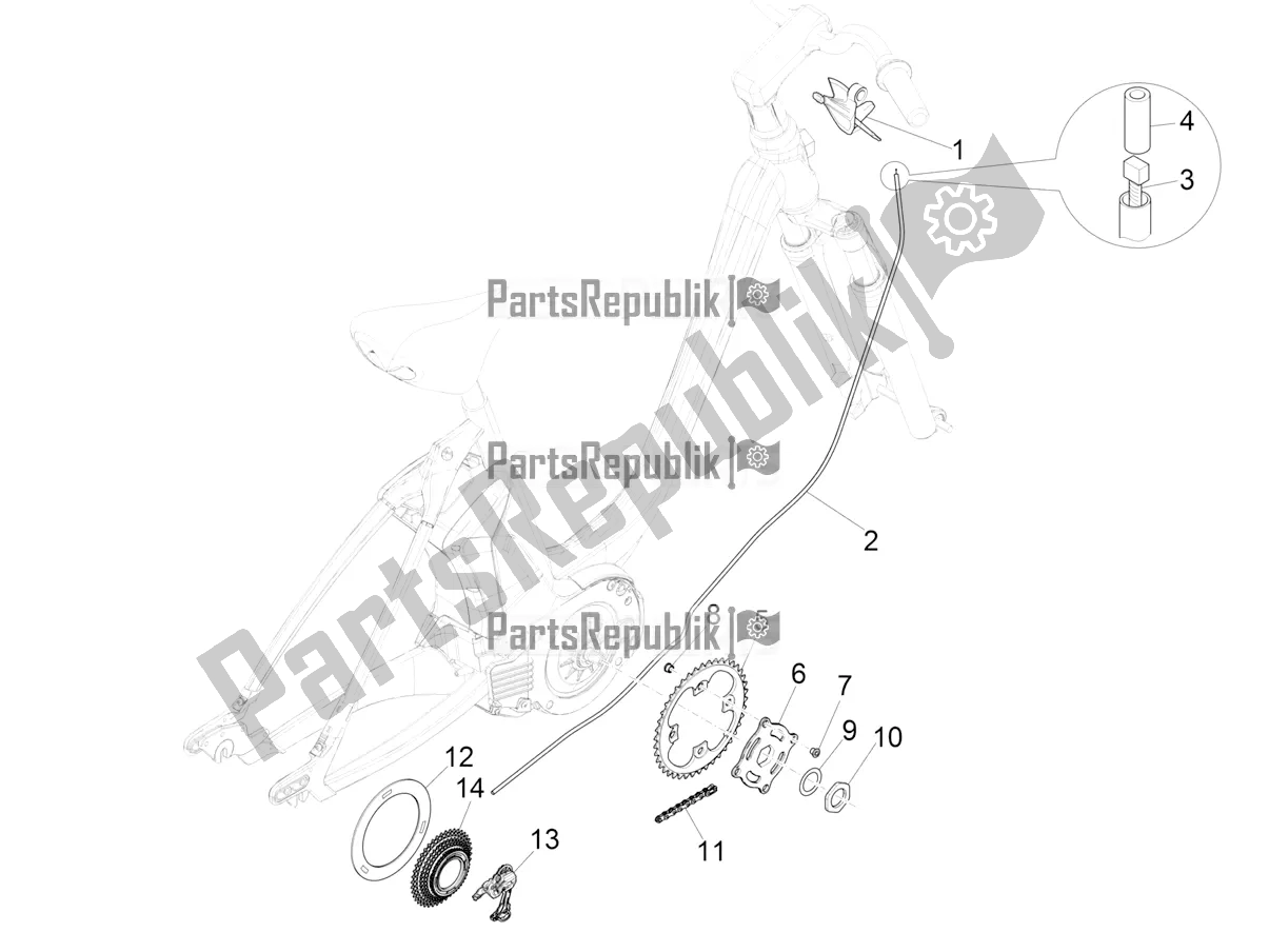 All parts for the Gear Shift (shimano) of the Piaggio Wi-bike UNI Deore Comfort 0 2017