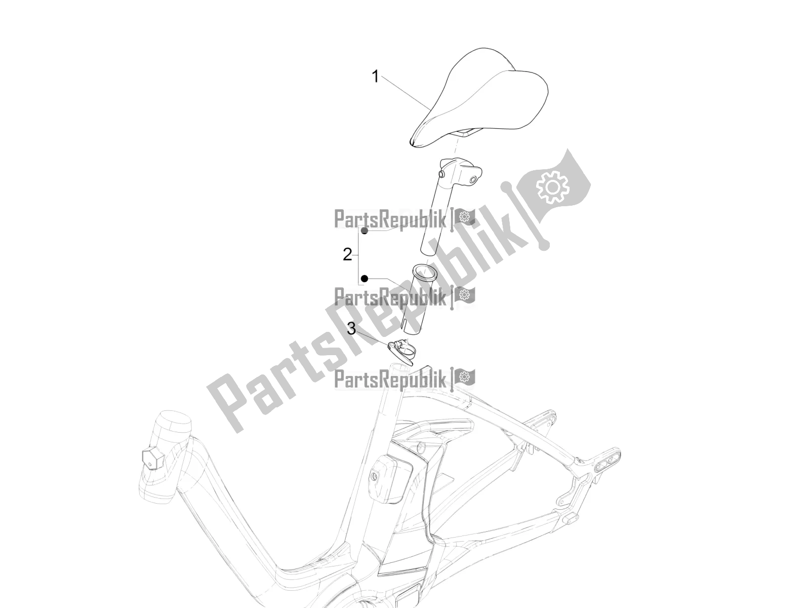 All parts for the Saddle/seats of the Piaggio Wi-bike UNI Deore Comfort 0 2017