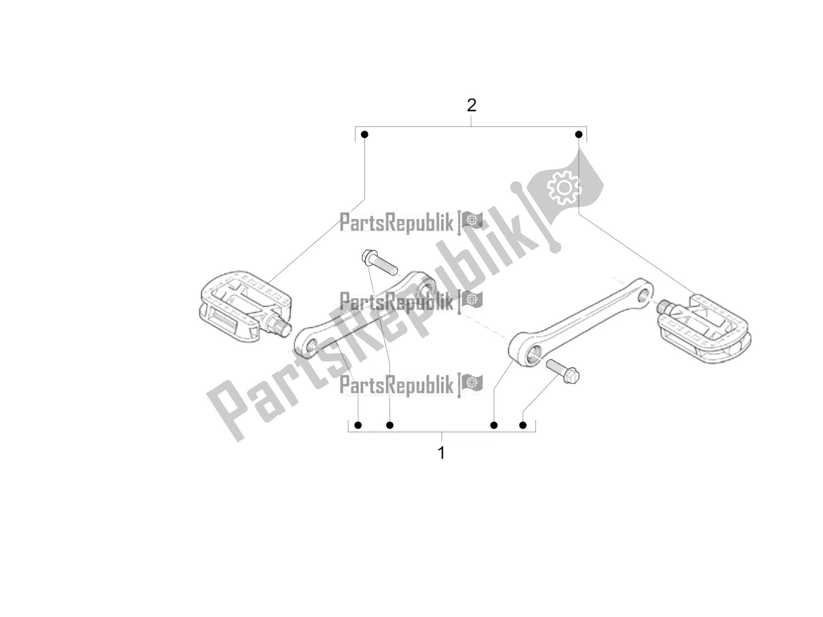 Tutte le parti per il Pedali Di Comando - Leve del Piaggio Wi-bike UNI Deore Comfort USA 0 2017