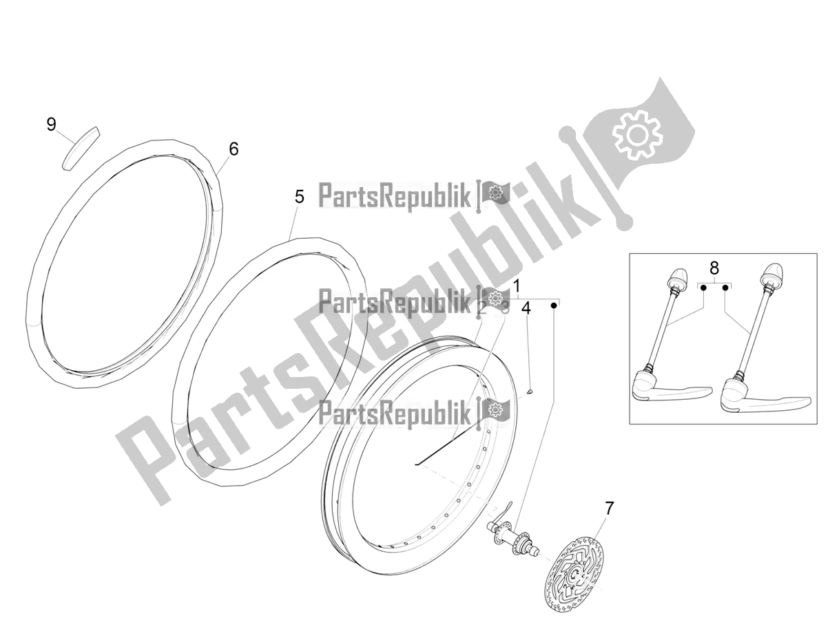 Toutes les pièces pour le Roue Avant du Piaggio Wi-bike UNI Deore Comfort USA 0 2017