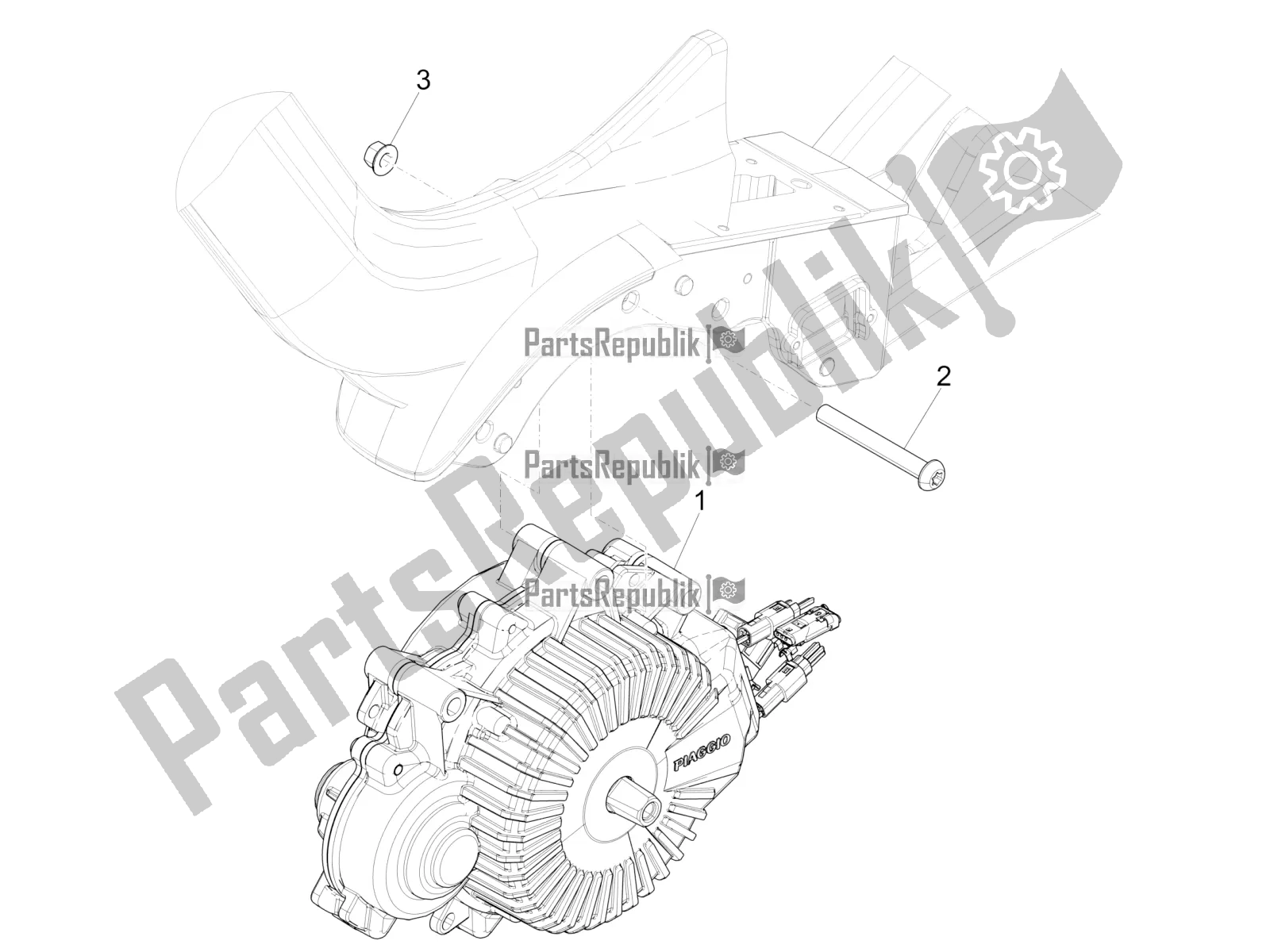 Tutte le parti per il Motore, Assemblaggio del Piaggio Wi-bike UNI Mech Comfort 0 2016