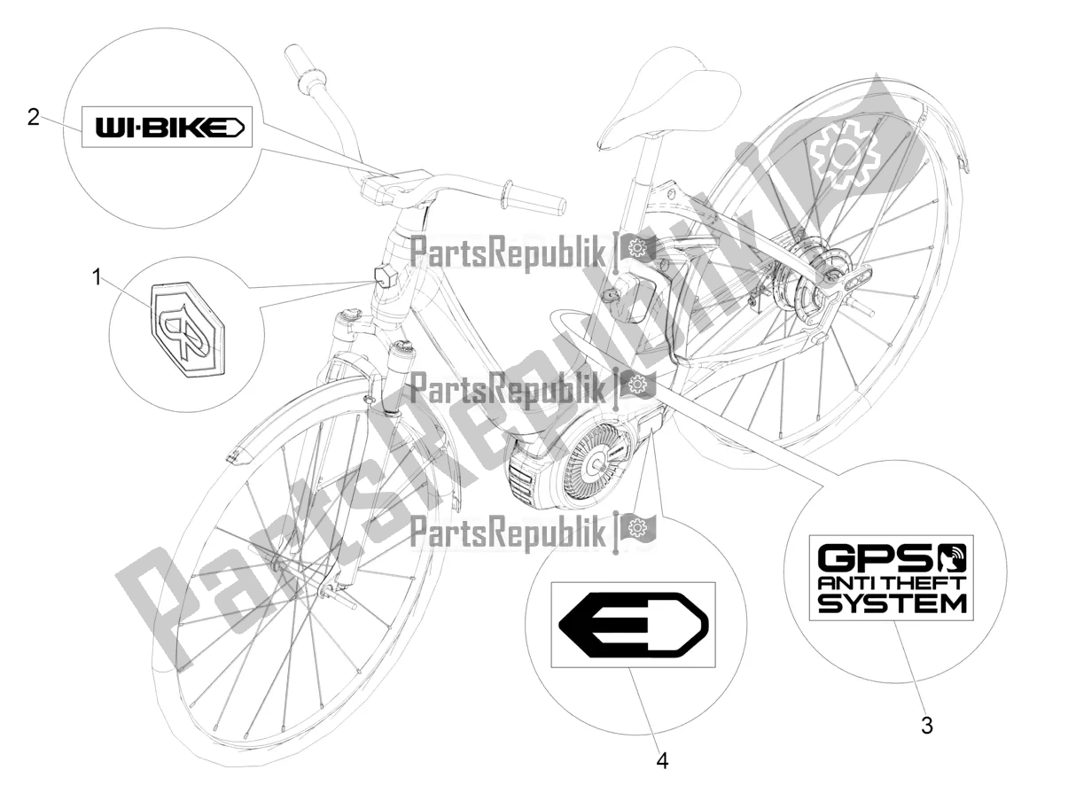 Tutte le parti per il Piatti - Emblemi del Piaggio Wi-bike UNI Mech Comfort 0 2017