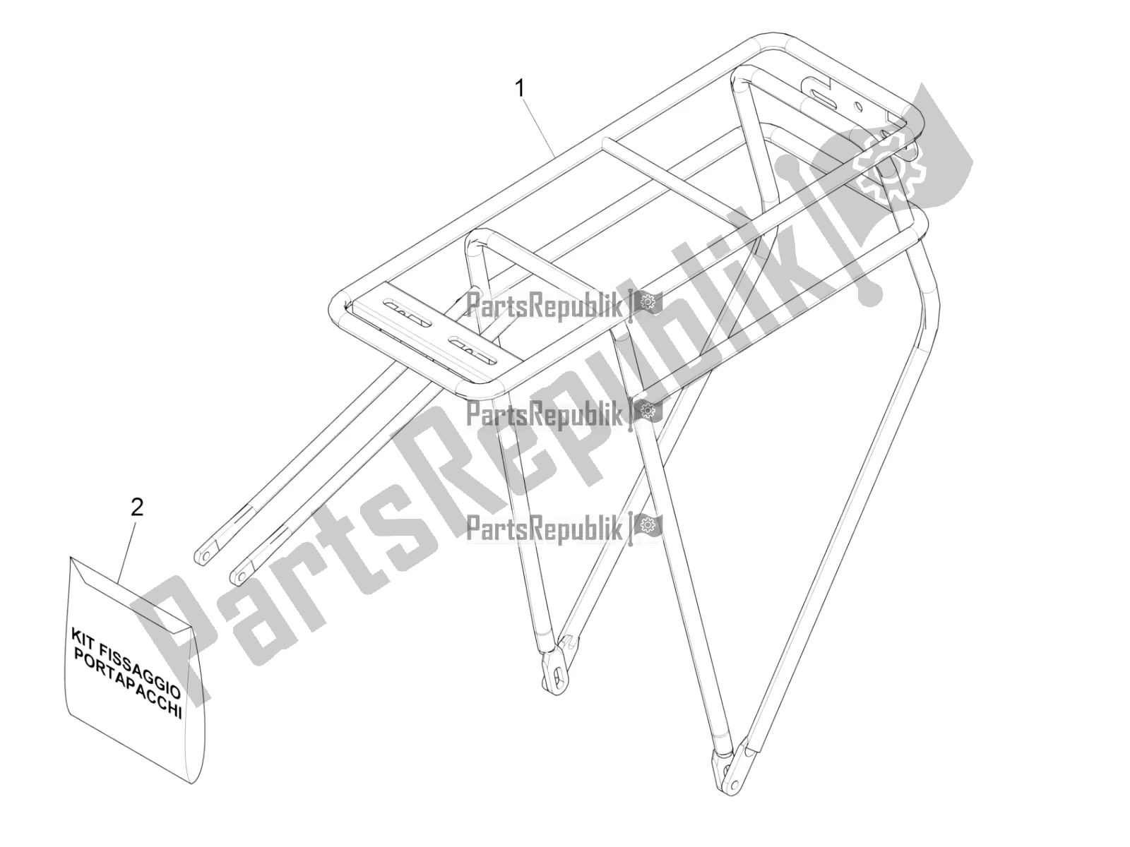 Tutte le parti per il Portapacchi Posteriore del Piaggio Wi-bike UNI Mech Comfort 0 2017