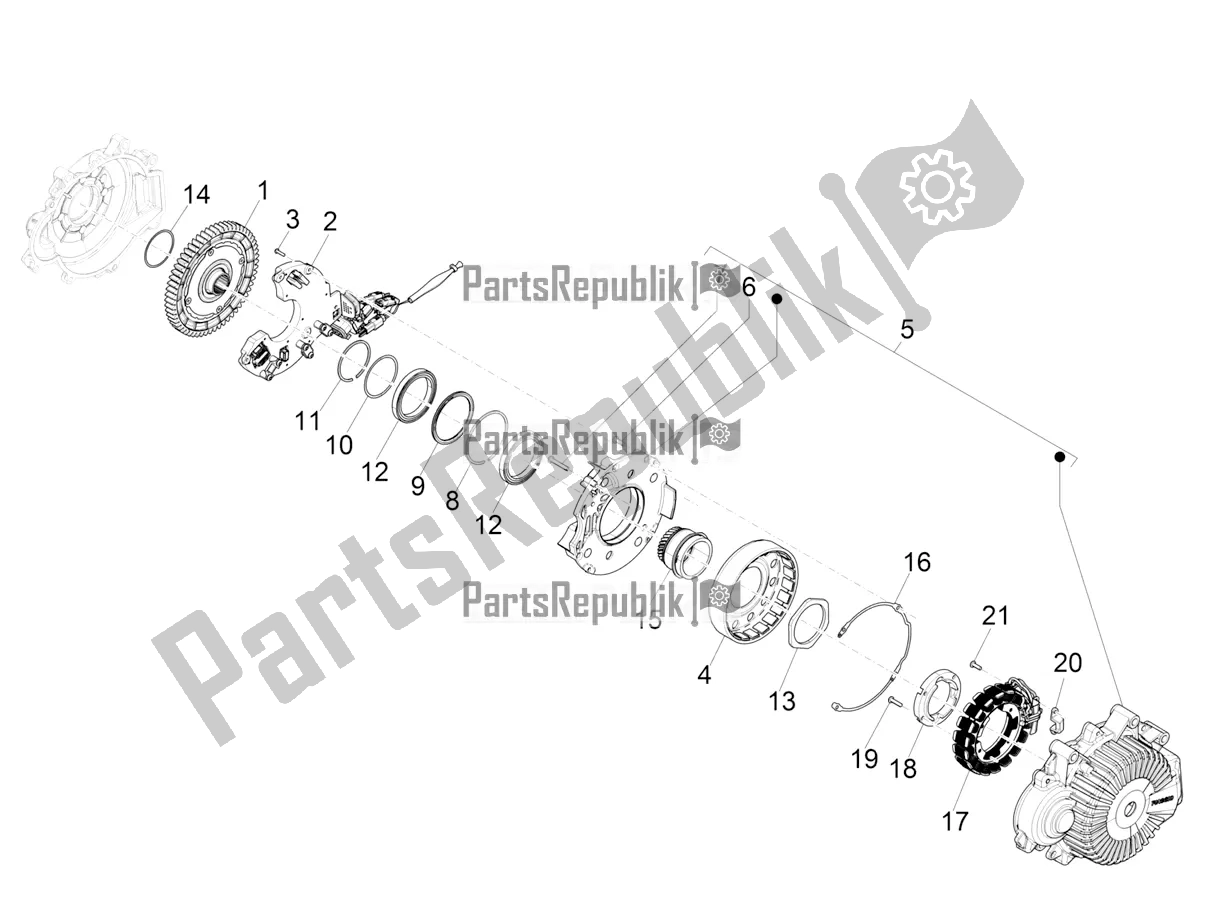 Todas las partes para Volante Magneto de Piaggio Wi-bike UNI Mech Comfort 0 2018