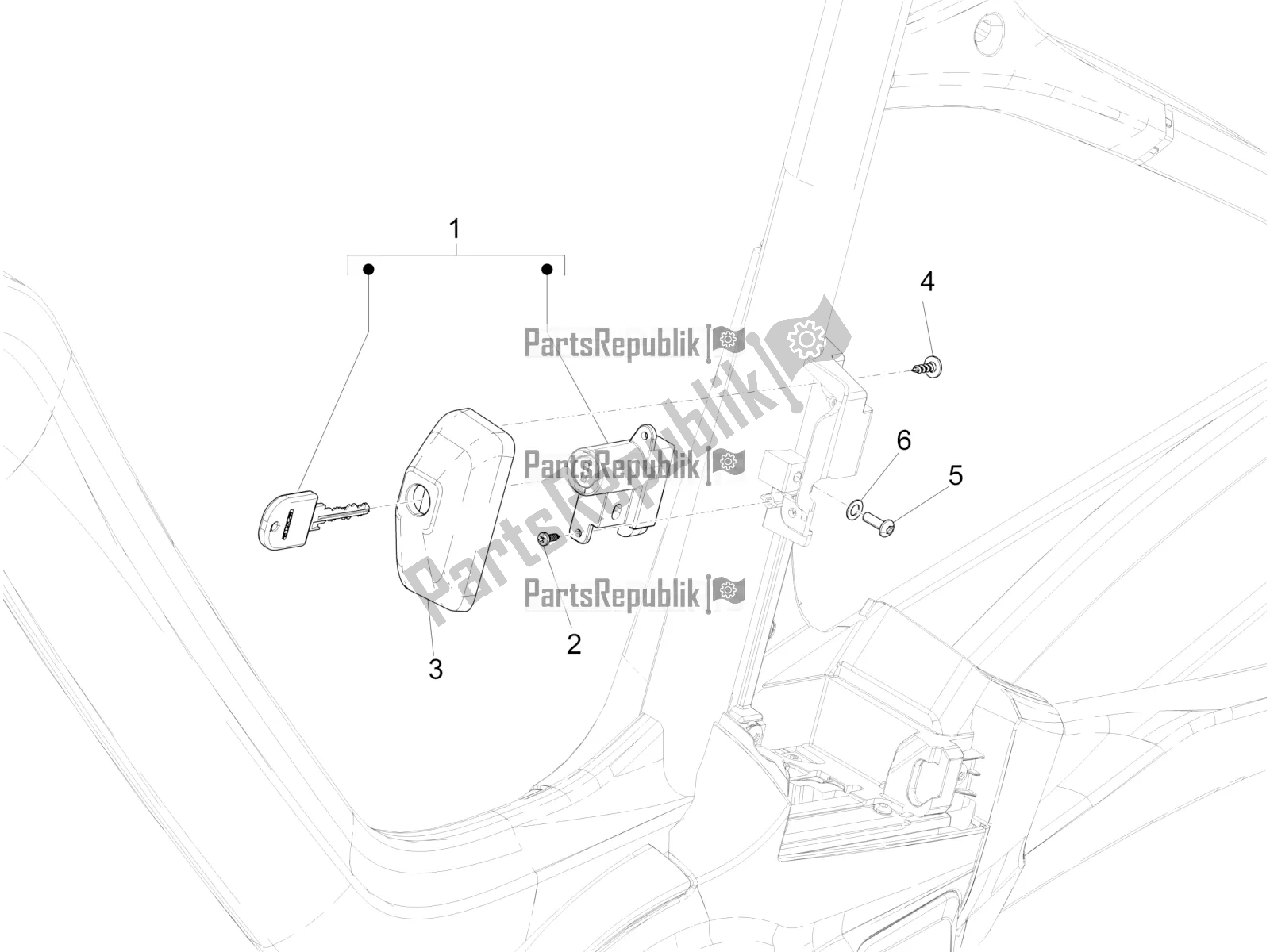 Todas las partes para Cerraduras de Piaggio Wi-bike UNI Mech Comfort 0 2018