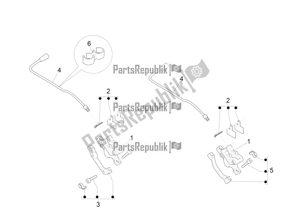 Todas as partes de Tubos De Freios - Pinças do Piaggio Wi-bike UNI Mech Comfort USA 0 2017
