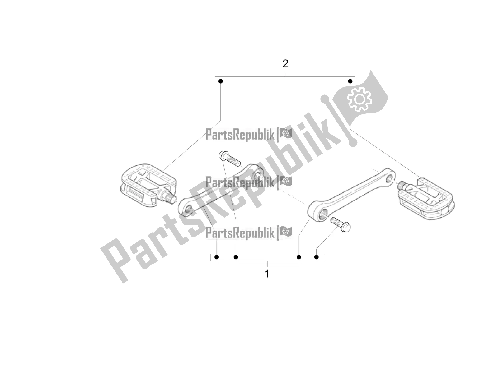 Todas as partes de Pedais De Controle - Alavancas do Piaggio Wi-bike UNI Mech Comfort USA 0 2017