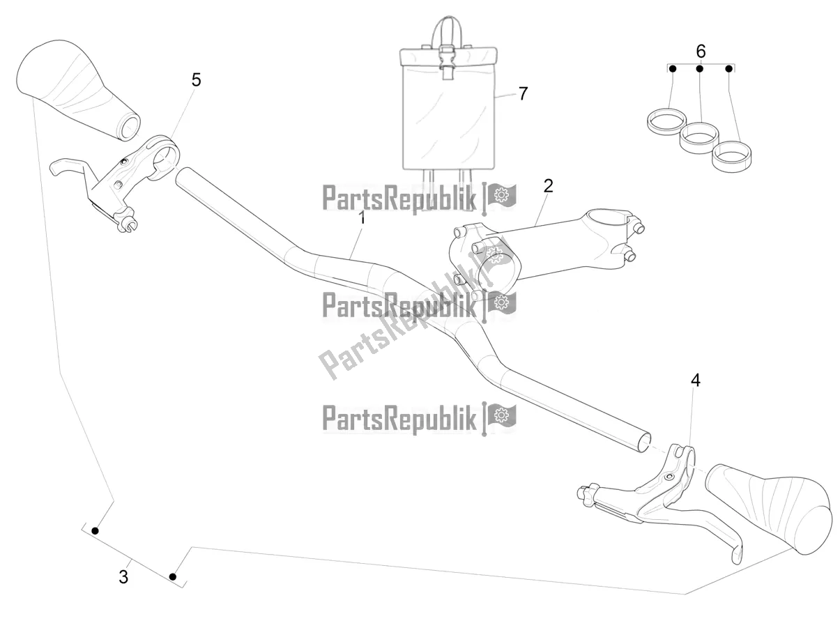 All parts for the Handlebars - Master Cil. Of the Piaggio Wi-bike UNI Mech Comfort USA 0 2017