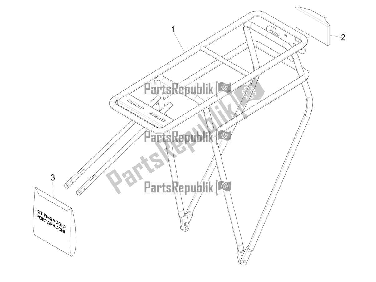 Tutte le parti per il Portapacchi Posteriore del Piaggio Wi-bike UNI Mech Comfort USA 0 2017