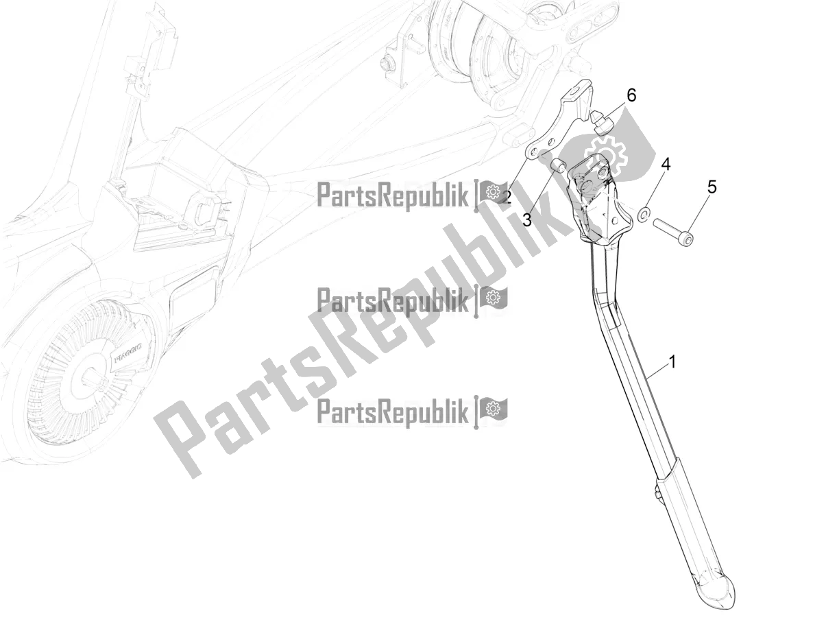 Tutte le parti per il Stand / S del Piaggio Wi-bike UNI Mech Comfort USA 0 2017