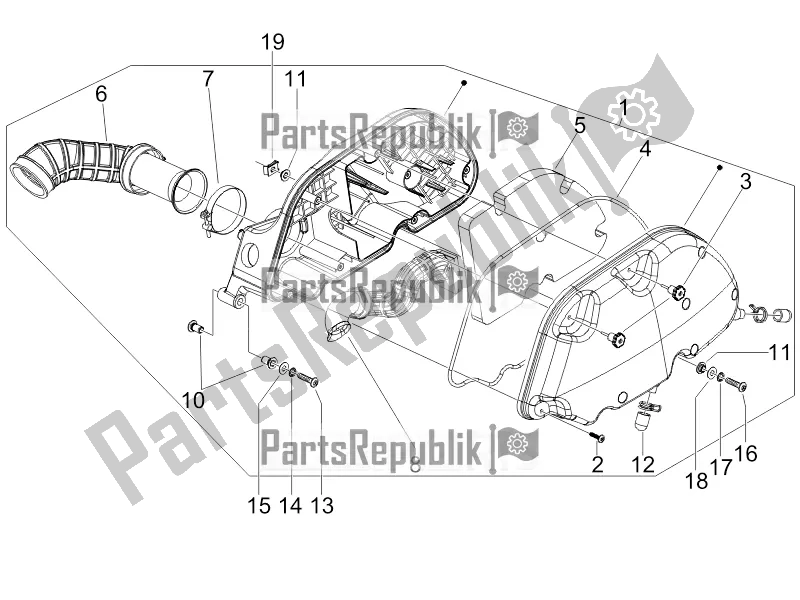 Toutes les pièces pour le Filtre à Air du Piaggio X EVO 125 2016