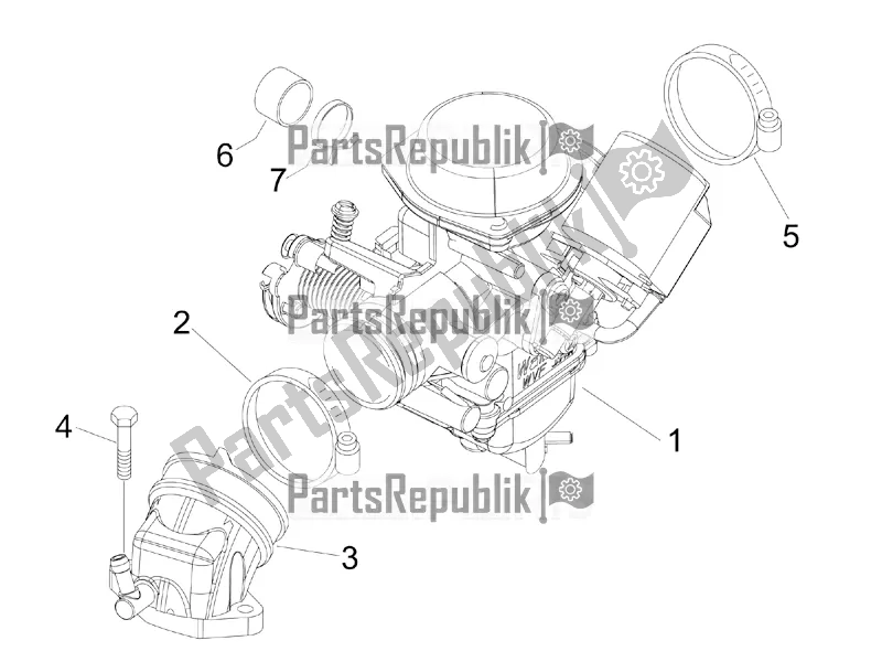 Toutes les pièces pour le Carburateur, Montage - Tuyau Union du Piaggio X EVO 125 2016