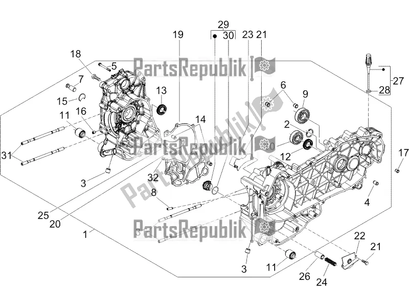 Todas las partes para Caja Del Cigüeñal de Piaggio X EVO 125 2016