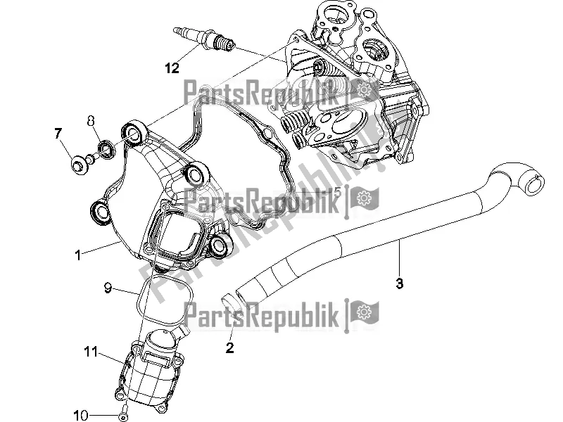 Todas las partes para Cubierta De Tapa De Cilindro de Piaggio X EVO 125 2016