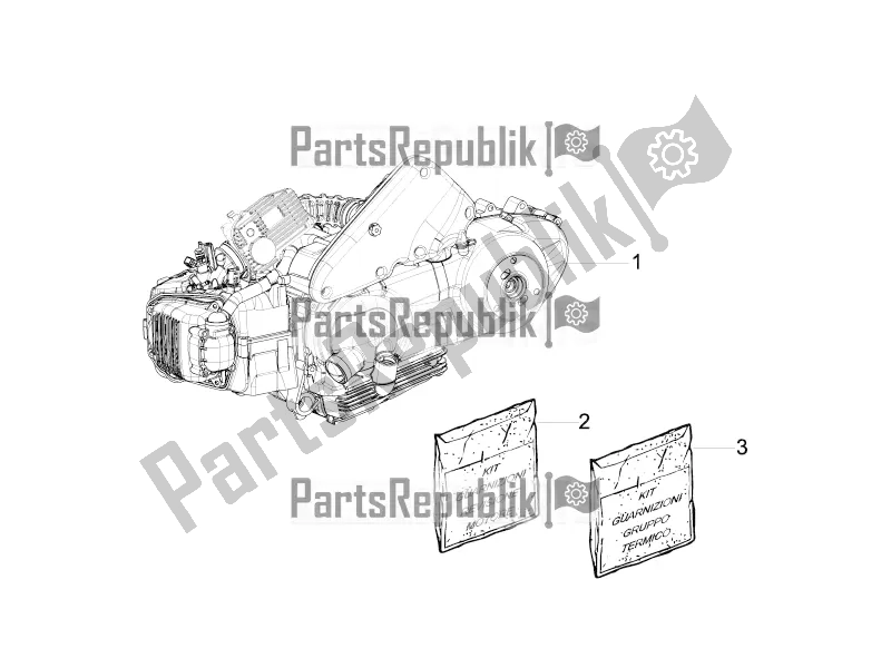 Toutes les pièces pour le Moteur, Assemblage du Piaggio X EVO 125 2016