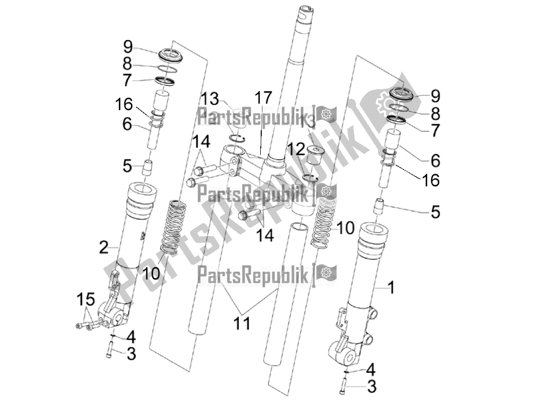 Todas las partes para Componentes De La Horquilla (kayaba) de Piaggio X EVO 125 2016