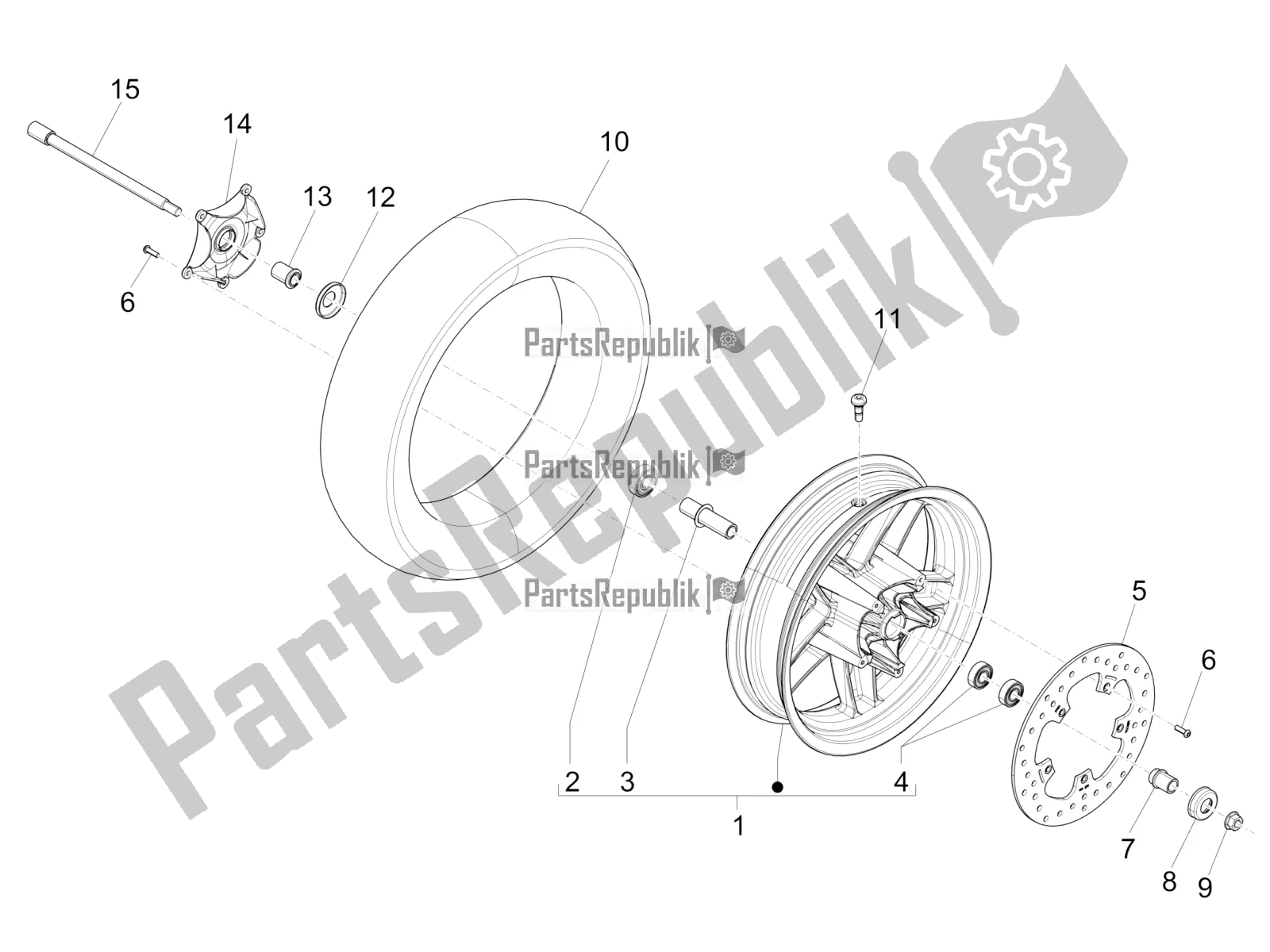 Toutes les pièces pour le Roue Avant du Piaggio X EVO 125 2016