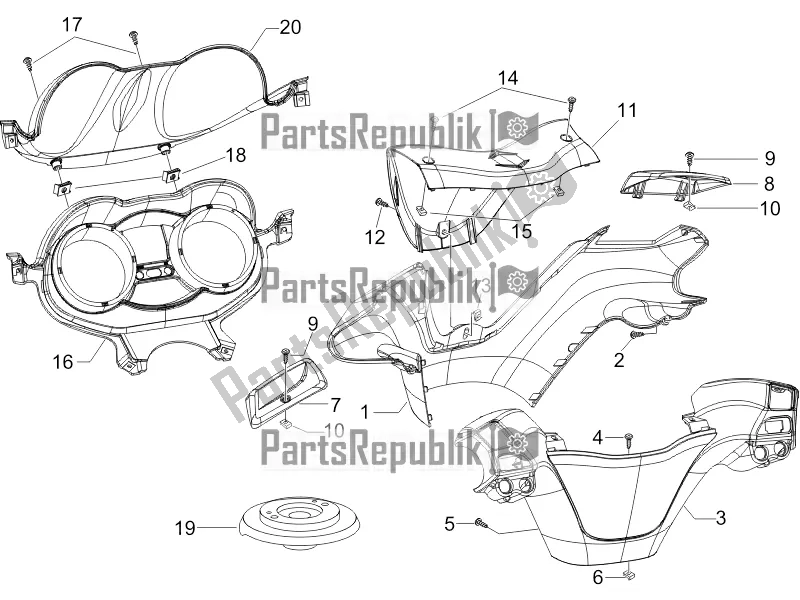 Todas las partes para Coberturas De Manillar de Piaggio X EVO 125 2016