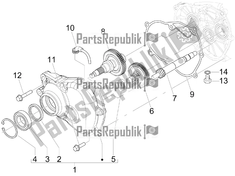 Toutes les pièces pour le Unité De Réduction du Piaggio X EVO 125 2016