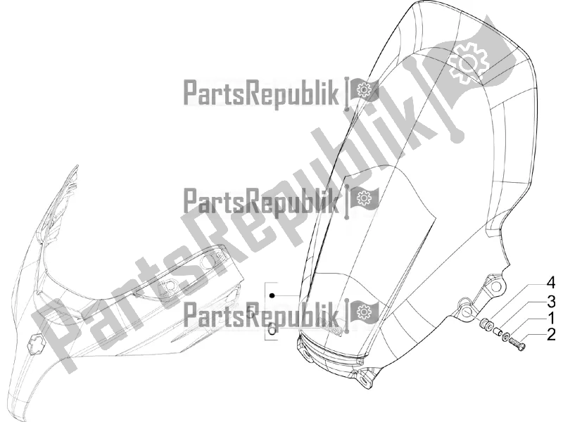 Todas las partes para Parabrisas - Vidrio de Piaggio X EVO 125 2016
